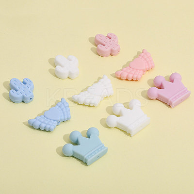 18Pcs 9 Style Food Grade Eco-Friendly Silicone Beads SIL-CA0002-04-1