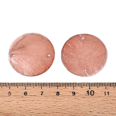 Spray Painted Natural Capiz Shell Disc Links Connector Charms SSHEL-T017-32E-1