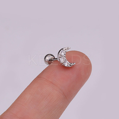 Brass Micro Pave Clear Cubic Zirconia Cartilage Earring WG49FB9-05-1