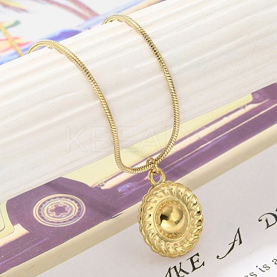 Shell Pearl Pendant Necklace with Ion Plating(IP) 304 Stainless Steel Chains NJEW-K255-19G-1