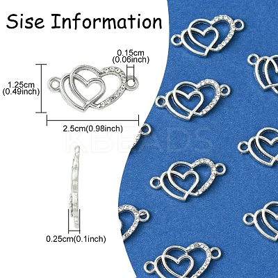 10Pcs Alloy Crystal Rhinestone Links/Connectors ALRI-FS0001-02P-1