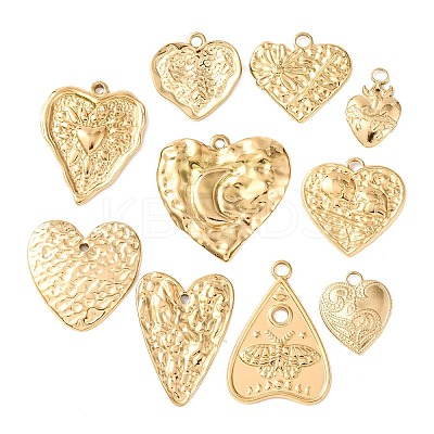 10Pcs 304 Stainless Steel Pendants STAS-P432-10G-1