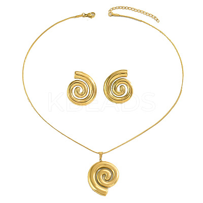 Vortex Brass Stud Earrings & Pendant Necklaces Sets for Women FS-WGCDAA8-01-1