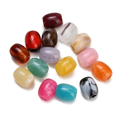 Two-tone Opaque Acrylic European Beads AC-CBA6BCC-15-1