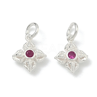 Buddhist 925 Sterling Silver with Glass Cross Dorje Vajra Charms STER-A050-07S-1