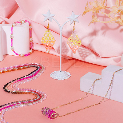 10 Strands 10 Colors Transparent Gradient Color Glass Beads Strands GLAA-TA0001-56-1