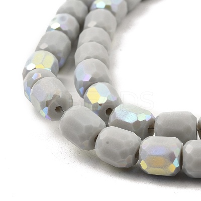 Frosted Imitation Jade Glass Beads Strands GLAA-P058-08A-01-1