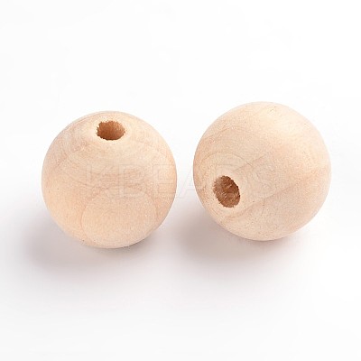 Unfinished Natural Wood Beads X-WOOD-S651-16mm-LF-1