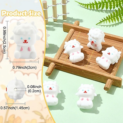 6Pcs Sheep Food Grade Silicone Focal Beads SIL-YW0002-12-1