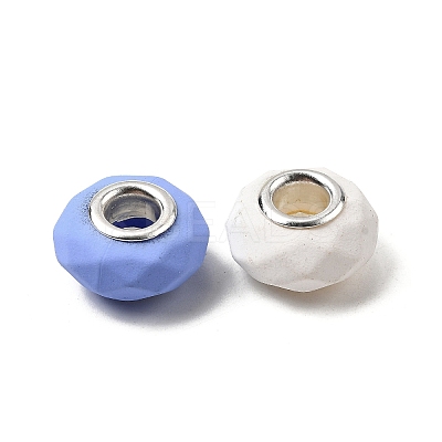 Spray Painted Faceted Resin European Beads RESI-C063-02D-1