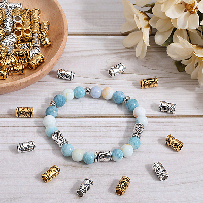 100Pcs 2 Colors Tibetan Style Alloy European Beads TIBEB-SP0001-02-1