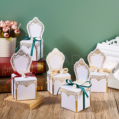 30 Sets 3 Colors Chair Shape Romantic Wedding Candy Box CON-FW0001-01-1