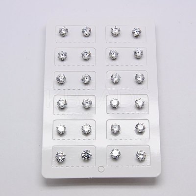 Cubic Zirconia Ear Studs STAS-E051-3H-1