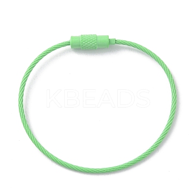 Baking Paint Stainless Steel Cable Wire Keychain AJEW-WH0413-15Q-1