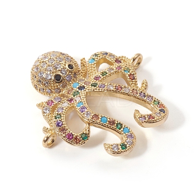 Brass Micro Pave Cubic Zirconia Links Connectors ZIRC-L090-040G-1