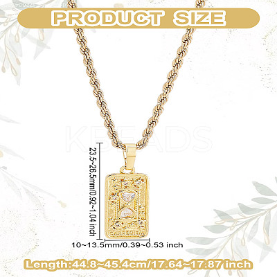 1Pc Brass with Cubic Zirconia Pendants Necklaces NJEW-LP0001-46A-G-1