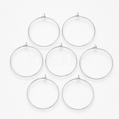 304 Stainless Steel Hoop Earring Findings LS-X-STAS-T047-17-1
