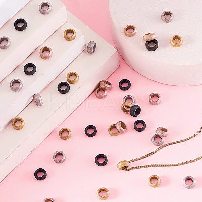 40Pcs 4 Colors 304 Stainless Steel Big Hole Beads STAS-SZ0001-86-1