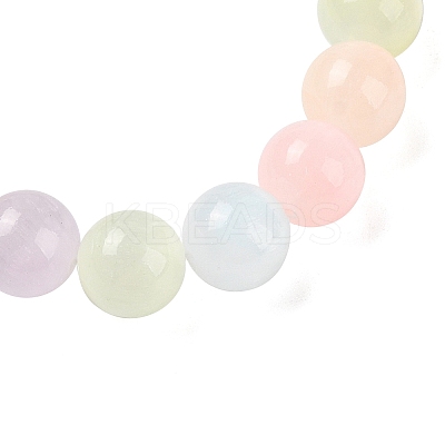 Natural Selenite Round Beaded Stretch Bracelets for Women G-U005-02F-1