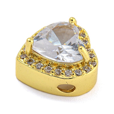 Rack Plating Brass Micro Pave Cubic Zirconia Beads KK-G513-79G-1