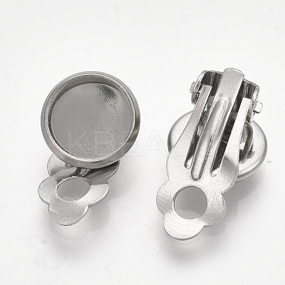 Non-Tarnish 304 Stainless Steel Clip-on Earring Findings STAS-S079-81B-1