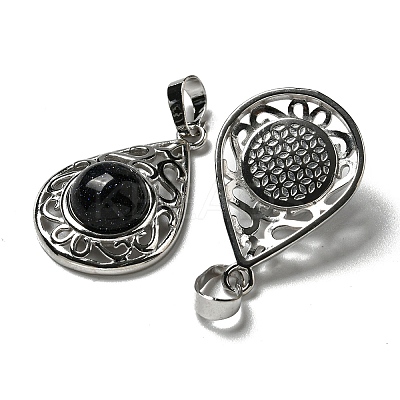 Synthetic Blue Goldstone Pendants G-Q158-05P-20-1