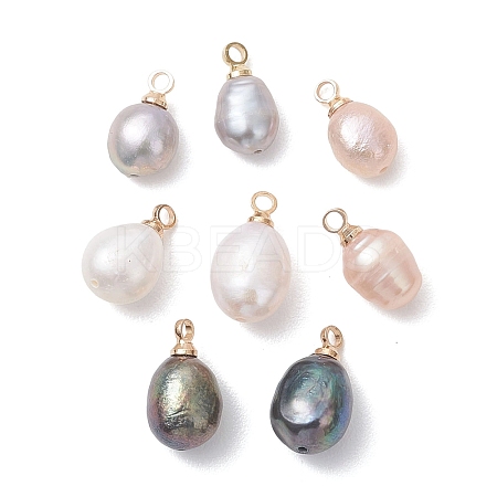 Natural Pearl Potato Charms PALLOY-JF04848-1