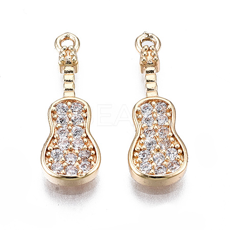 Brass Micro Pave Clear Cubic Zirconia Pendants X-KK-S359-113-RS-1