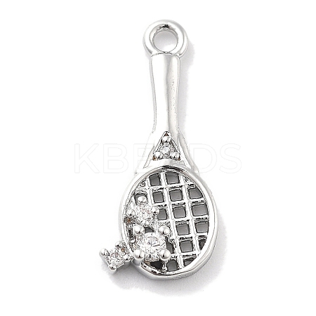 Rack Plating Brass Clear Cubic Zirconia Pendants KK-M102-17P-A-1