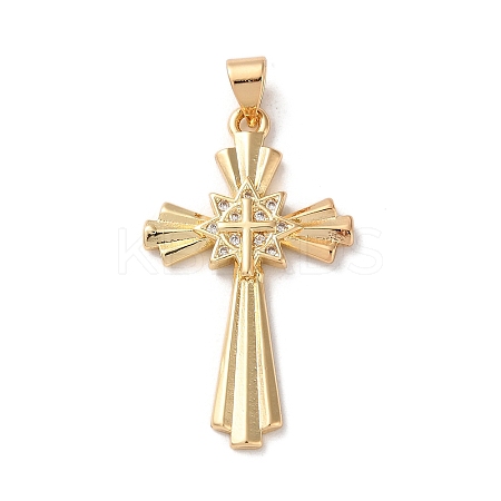 Brass Micro Pave Cubic Zirconia Pendants KK-A212-07A-G-1