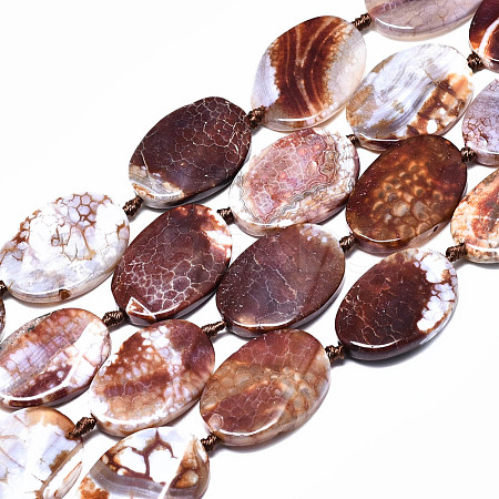 Natural Crackle Agate Beads Strands G-S370-063-1
