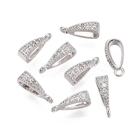 Brass Micro Pave Clear Cubic Zirconia Pendant Bails KK-G542-03S-1