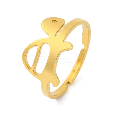 Animal 201 Stainless Steel Adjustable Rings for Women RJEW-D082-05G-1