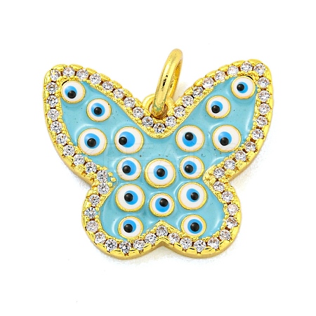 Brass Micro Pave Clear Cubic Zirconia Pendants KK-R159-15G-02-1