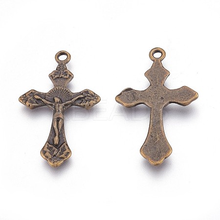 Tibetan Style Crucifix Pendants LS-X-MLF11118Y-NF-1
