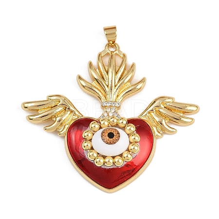 Brass Micro Pave Cubic Zirconia Enamel Pendants KK-L244-05G-03-1