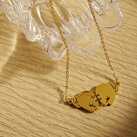 Stylish 304 Stainless Steel Boxing Glove Pendant Necklace for Women's Daily Wear. WJ1121-1-1