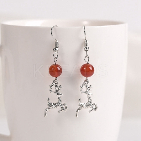 Natural Carnelian Dangle Earrings PW-WG00749-06-1