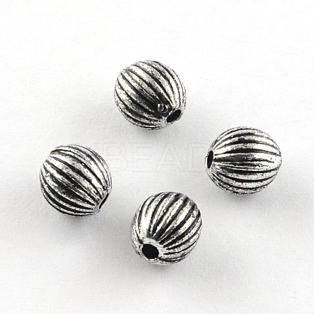 Round Antique Acrylic Corrugated Beads PACR-S208-83AS-1