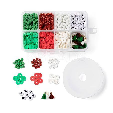 3 Colors 1155Pcs DIY Christmas Theme Stretch Bracelets Making Kits DIY-LS0001-22B-1