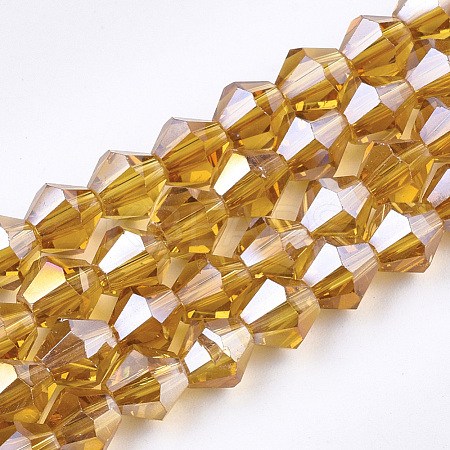 Electroplate Glass Beads Strands EGLA-Q118-6mm-B06-1