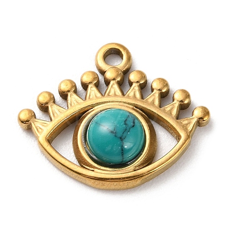 Natural Turquoise Dyed Eye Pendants LS-STAS-Q249-01G-08-1