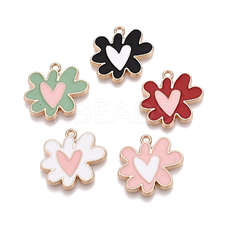 Rack Plating Alloy Enamel Pendants ENAM-N056-344-1