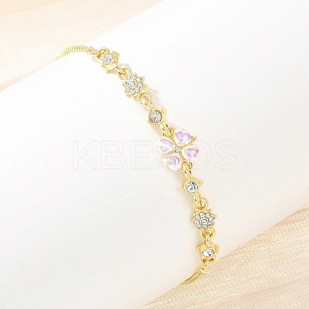 Alloy Rhinestone Slider Bracelets BJEW-A156-06G-1