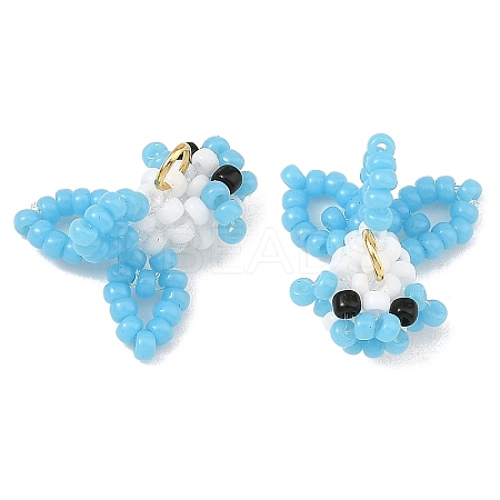 MIYUKI Round Glass Seed Beads Glass Pendants PALLOY-MZ01451-02-1