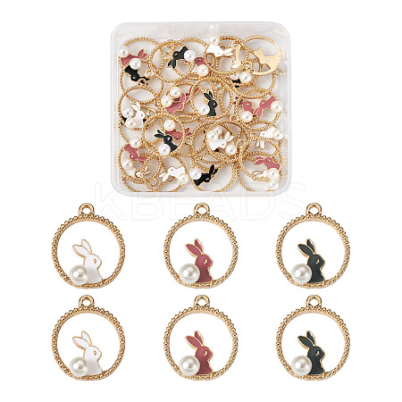 30Pcs 3 Colors Zinc Alloy Enamel Pendants ENAM-KS0001-06-1