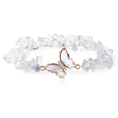 Fashionable Natural Quartz Crystal Chips Beaded Bracelets TI6720-12-1