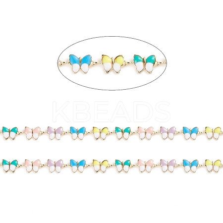 Brass Enamel Link Chains X-CHC-E021-09A-1