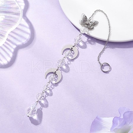 Glass Teardrop Window Hanging Suncatchers HJEW-JM04546-1