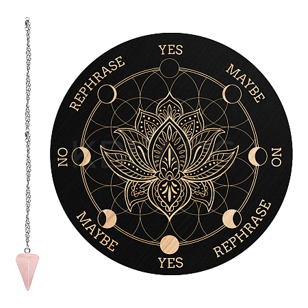 CRASPIRE 1Pc Cone/Spike/Pendulum Natural Rose Quartz Stone Pendants DIY-CP0007-74J-1
